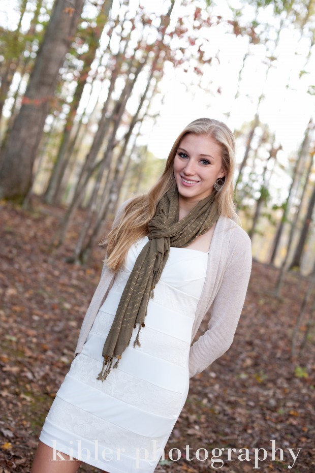 senior girl in woods