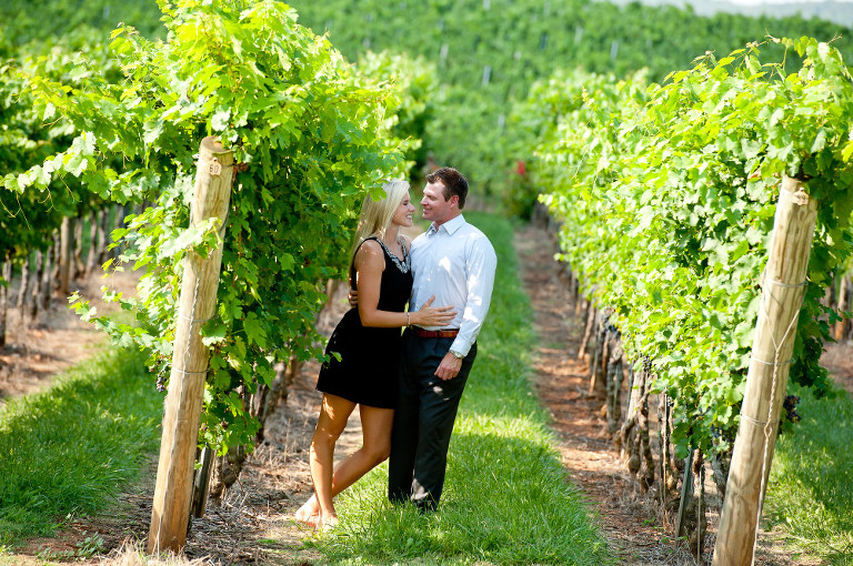 beautiful engagement session at Barboursville Vinyards with Beth and Alex in vines photo