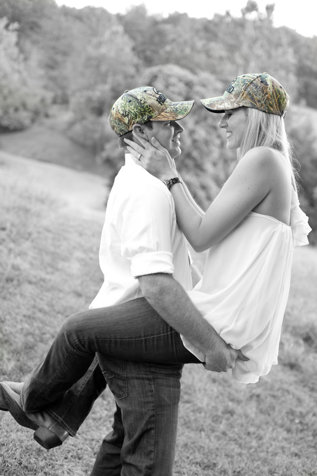 Engagement session at Barboursville Vineyard by Kibler Photography camouflage couple engagement session
