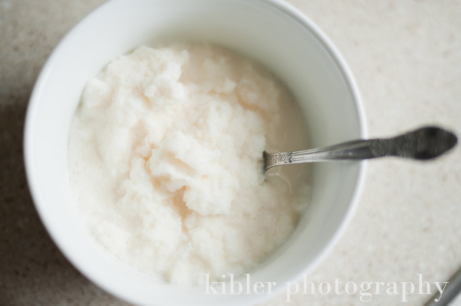 making snow cream on a snow day