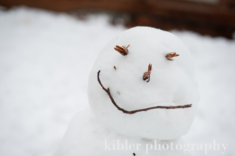 kids made the coolest snowman today