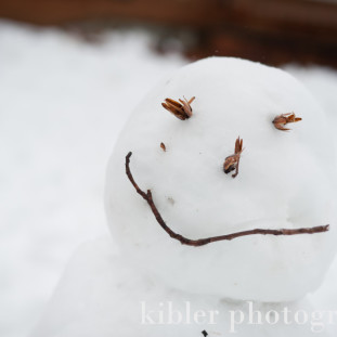 kids made the coolest snowman today