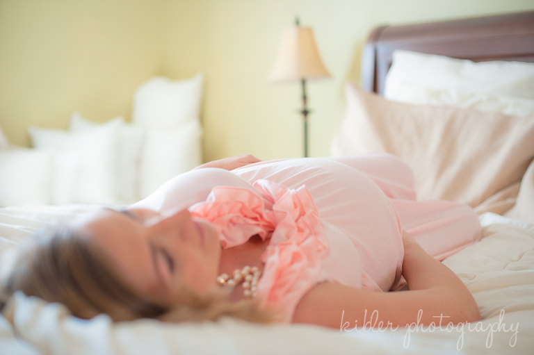 maternity on bed photo