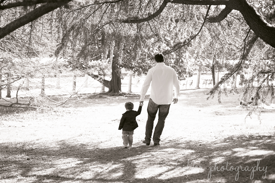 father and son walking photo