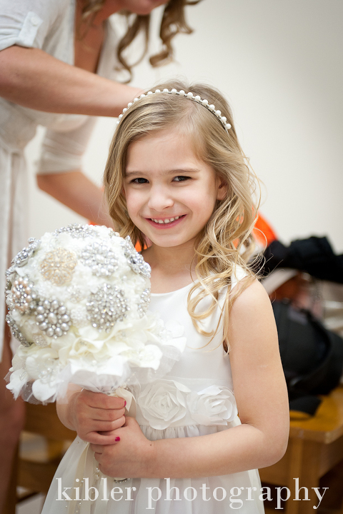 pretty little girl with flowers photo