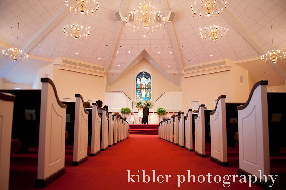 Kristen and Will great view from down the aisle photo