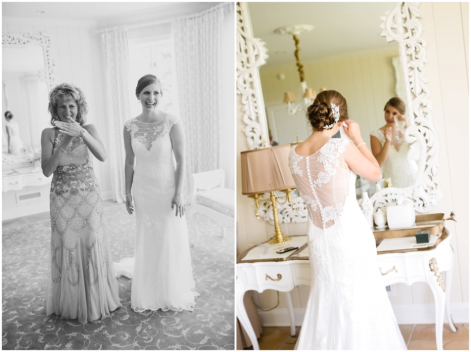 sweet mom and daughter moment during a Trump Winery wedding
