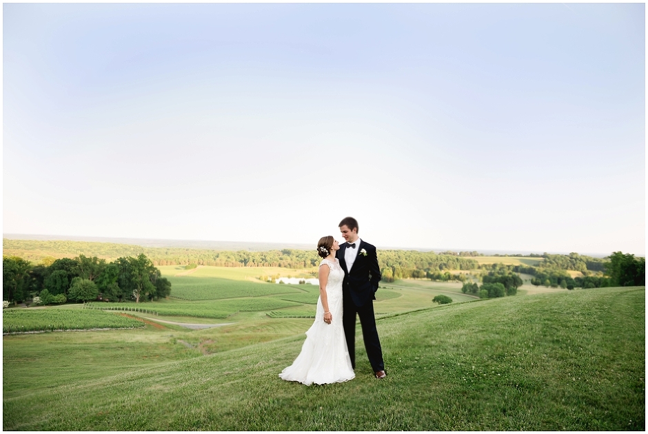 Bride and groom winery photos during their Trump Winery Grand Hall wedding