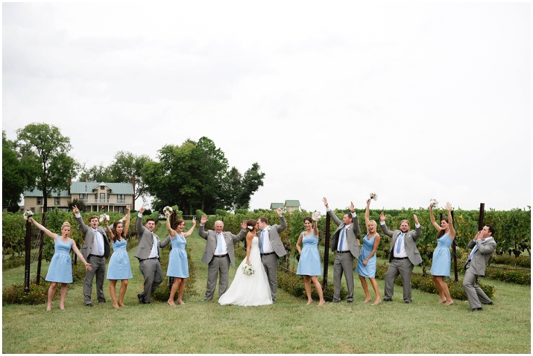 Wedding party during Old House Vineyards Wedding- Ali and Zach