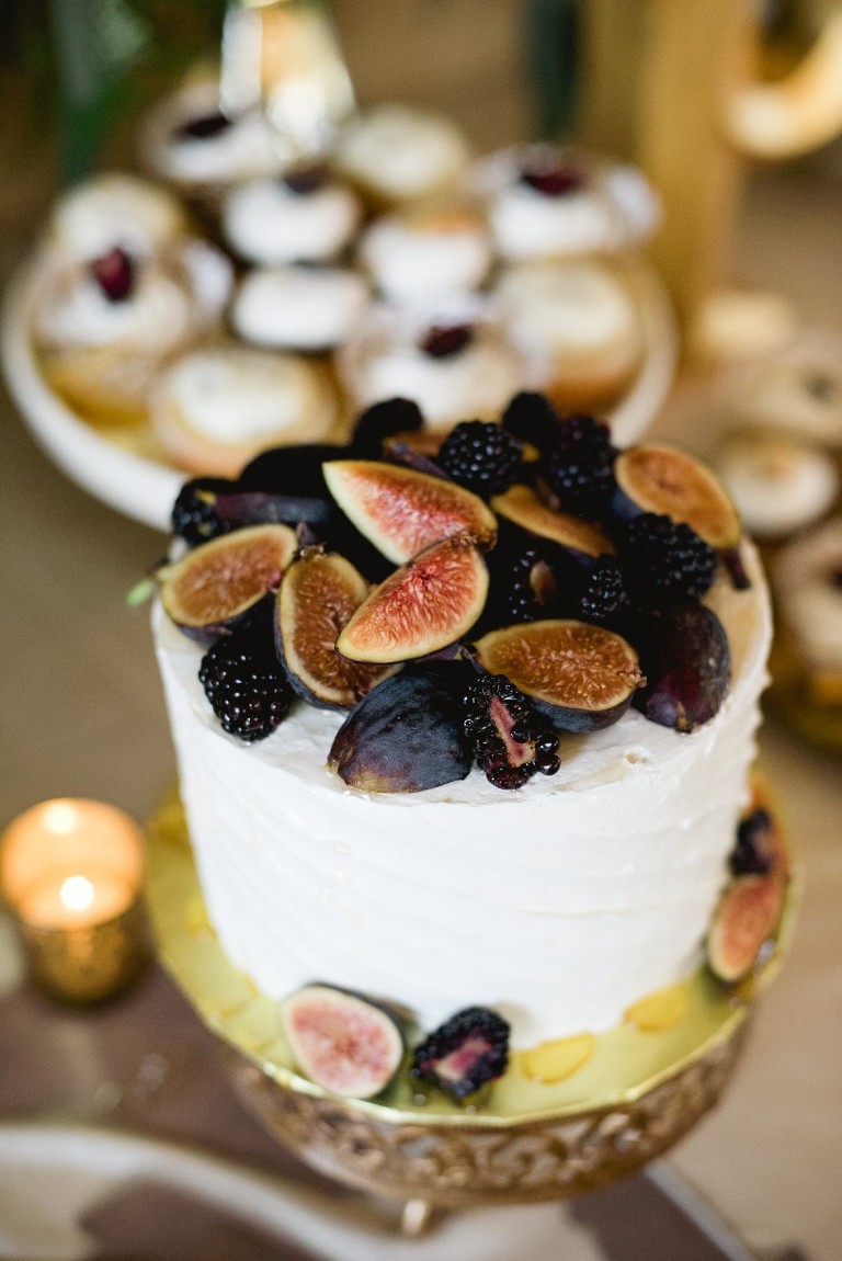 gorgeous cake with fig and blackberries