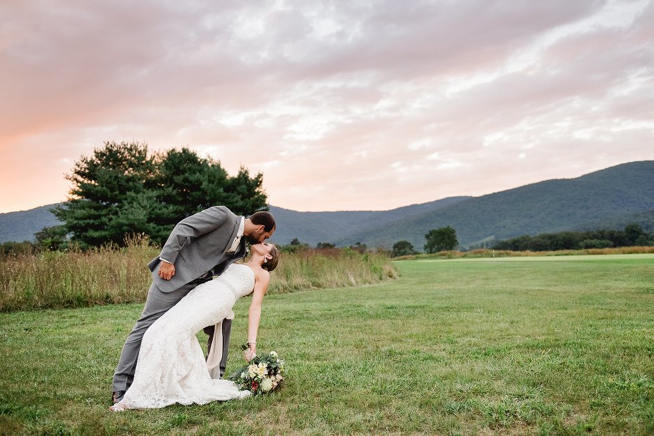 sunset couple portrait during Crozet wedding by Crozet wedding photographer
