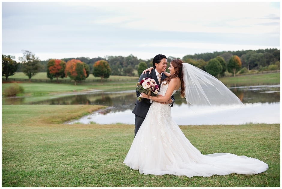 couple portraits bridal portrait during at their wedding at Trump Winery