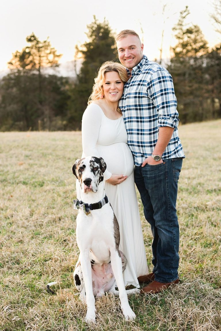 Virginia Family Maternity Portrait with dog