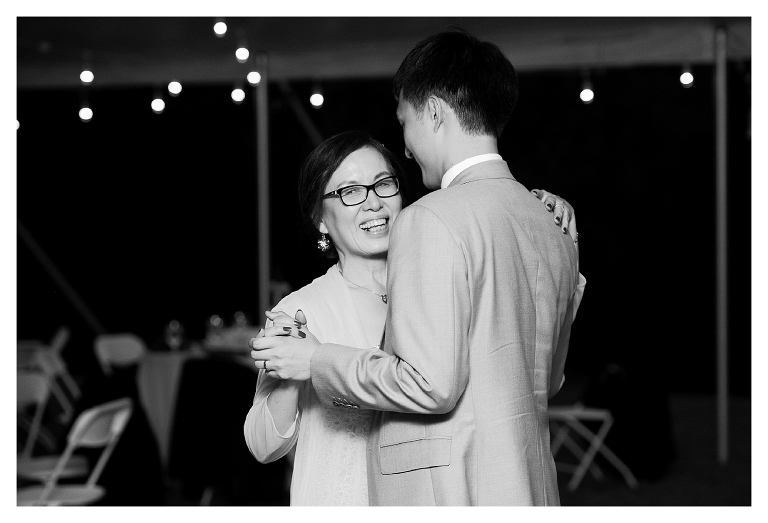 mother and son dance during Guildford Farm wedding in Ruckersville, Va