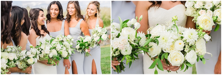 Bridesmaids at a summer Early mountain vineyard wedding