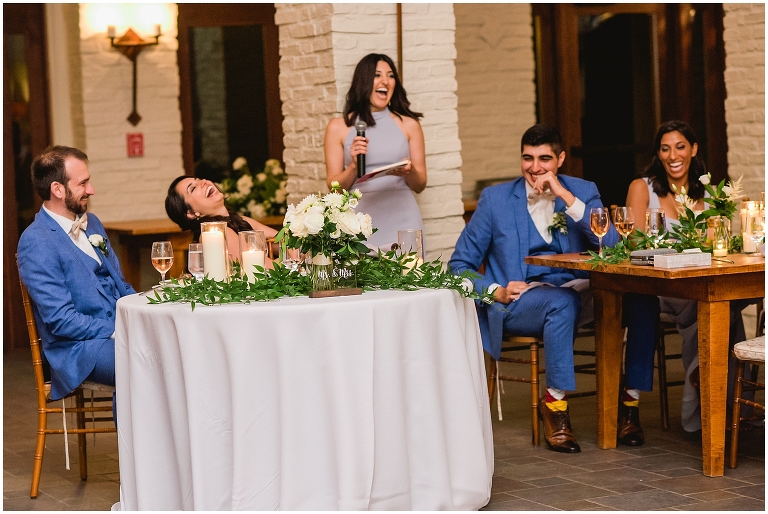 Maid of honor speech at Early mountain vineyard