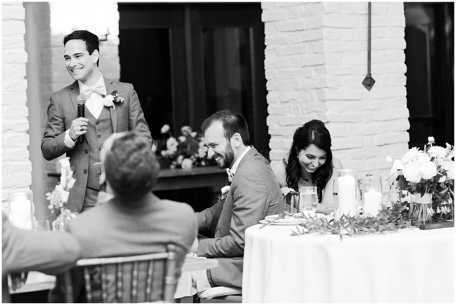 Best man speech at Early mountain vineyards wedding reception