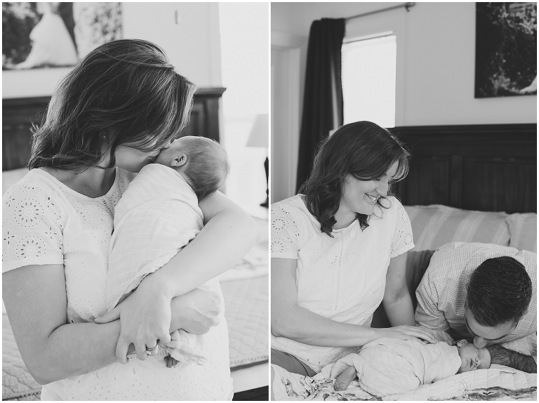 Classic black and white Newborn Session with Charlottesville baby photographer