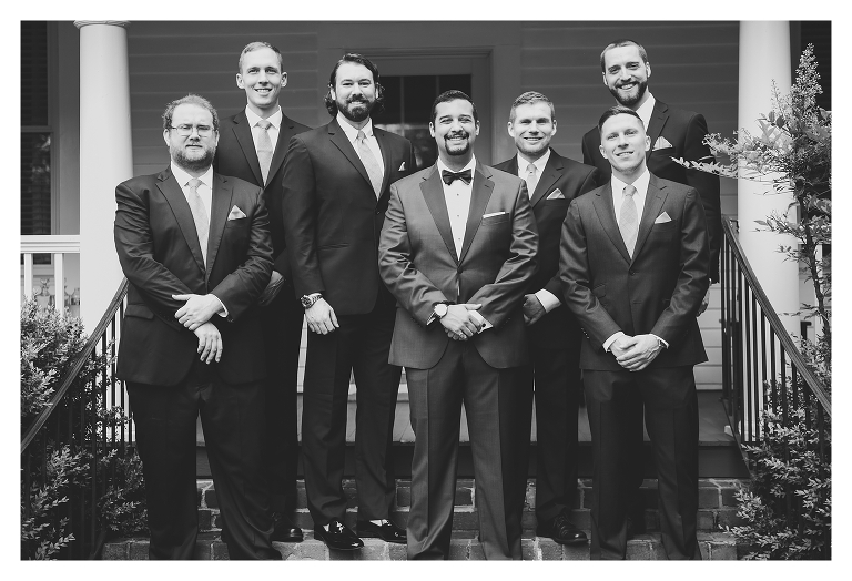 The Clifton Inn Wedding groomsmen in black and white