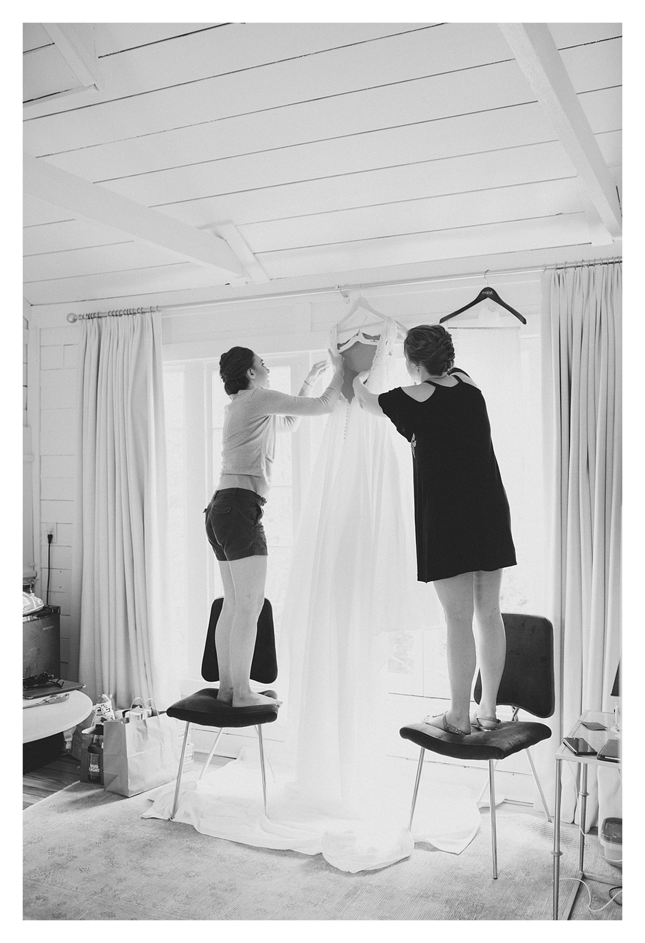 bridesmaids at clifton inn during getting ready
